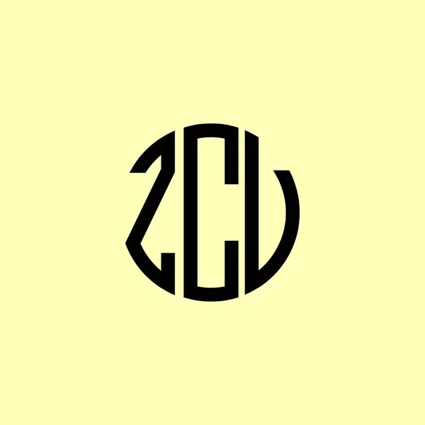 创用Rounded Initial Letters Zcv Logo 这将是合适的哪家公司或品牌开始这些初始的 — 图库矢量图片