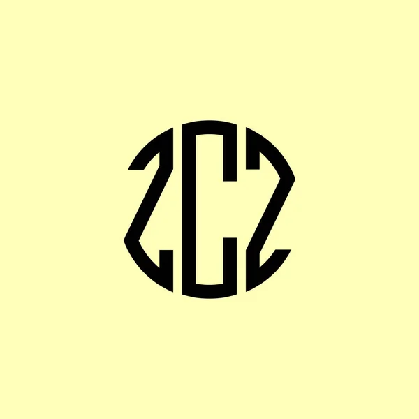 Letras Iniciales Redondeadas Creativas Zcz Logo Será Adecuado Para Qué — Archivo Imágenes Vectoriales