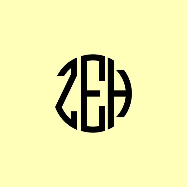 Δημιουργική Στρογγυλεμένα Αρχικά Γράμματα Λογότυπο Zeh Είναι Κατάλληλο Για Ποια — Διανυσματικό Αρχείο