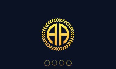 Organizasyon Yuvarlak Baş Harfler AA logosu. Vektör illüstrasyonu