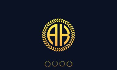Organizasyon Yuvarlak Harfler AK logosu. Vektör illüstrasyonu