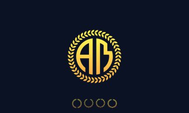 Organizasyon Yuvarlak Harfler AM logosu. Vektör illüstrasyonu