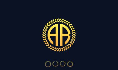 Organizasyon Yuvarlak Harfler AR logosu. Vektör illüstrasyonu
