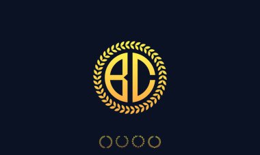 Organizasyon, BC harflerinin ilk logosunu yuvarladı. Vektör illüstrasyonu