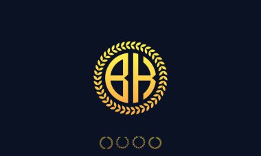 Organizasyon Yuvarlak Baş harfler BK logosu. Vektör illüstrasyonu