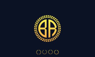 Organizasyon yuvarlak harfli BR logosu. Vektör illüstrasyonu