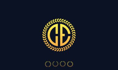 Organizasyon, CE harflerinin logosunu yuvarladı. Vektör illüstrasyonu