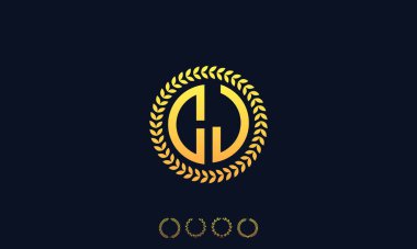 Organizasyon yuvarlak harfli CJ logosu. Vektör illüstrasyonu
