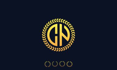 Organizasyon Yuvarlak Harfler CN logosu. Vektör illüstrasyonu