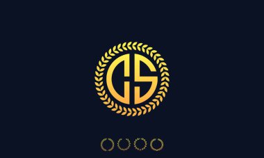 Organizasyon Yuvarlak Baş harfler CS logosu. Vektör illüstrasyonu