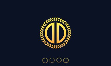 Organizasyon yuvarlak harfli DD logosu. Vektör illüstrasyonu