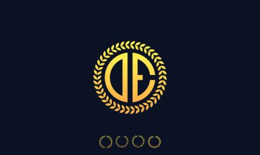 Organizasyon Yuvarlak Harfler DE logosu. Vektör illüstrasyonu