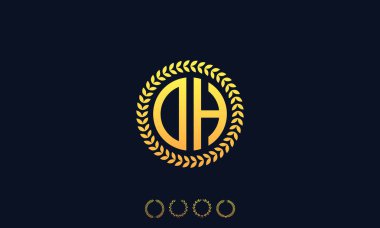 Organizasyon yuvarlak harfli DH logosu. Vektör illüstrasyonu