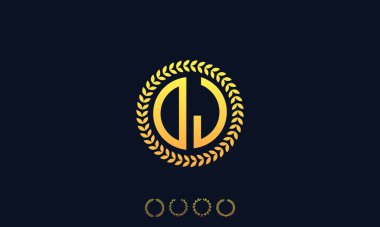Organizasyon Yuvarlak Baş harfler DJ logosu. Vektör illüstrasyonu