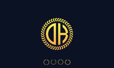 Organizasyon Yuvarlak Harfler DK logosu. Vektör illüstrasyonu