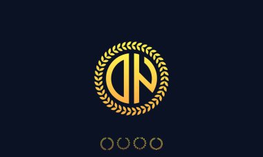 Organizasyon Yuvarlak Harfler DN logosu. Vektör illüstrasyonu