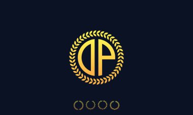 Organizasyon yuvarlak harfli DP logosu. Vektör illüstrasyonu