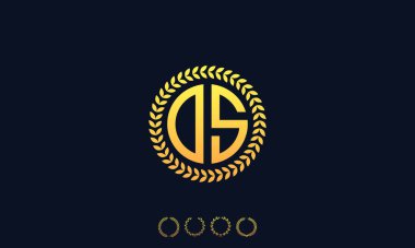 Organizasyon Baş harfleri yuvarladı DS logosu. Vektör illüstrasyonu