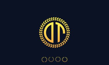 Organizasyon yuvarlak harfli DT logosu. Vektör illüstrasyonu