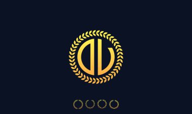 Organizasyon Yuvarlak Harfler DV logosu. Vektör illüstrasyonu