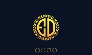Organizasyon Yuvarlak Harfler EO logosu. Vektör illüstrasyonu