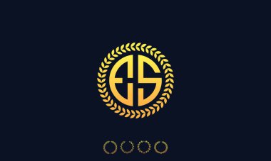 Organizasyon Yuvarlak Baş harfler ES logosu. Vektör illüstrasyonu