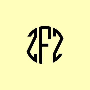 Yaratıcı Yuvarlak Harfler ZFZ logosu. Bu başlangıç için hangi şirket veya markanın adı uygun olacaktır.