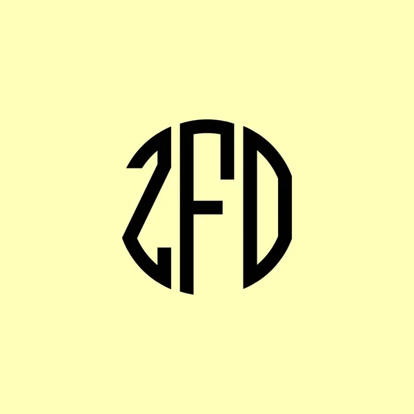 Letras Iniciales Redondeadas Creativas Zfo Logo Será Adecuado Para Qué — Vector de stock