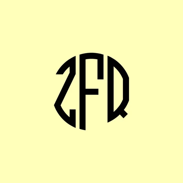 Letras Iniciales Redondeadas Creativas Zfq Logo Será Adecuado Para Qué — Vector de stock