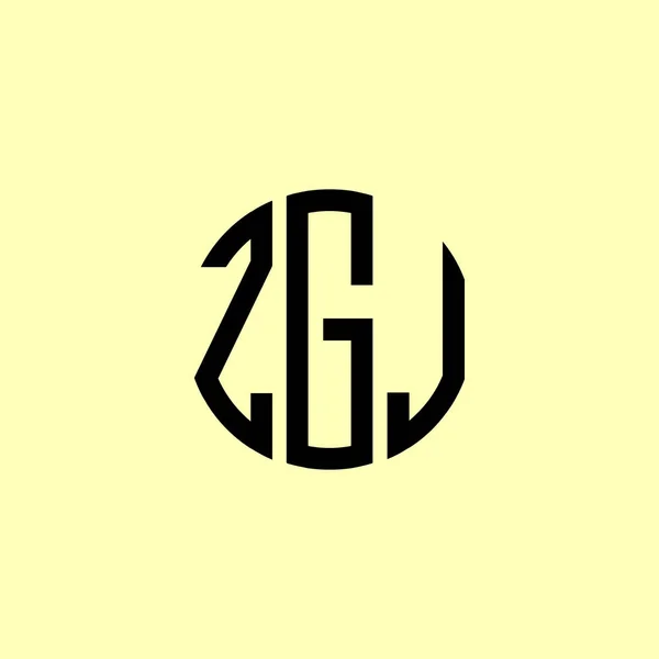 Lettres Initiales Arrondies Créatives Logo Zgj Conviendra Pour Quelle Entreprise — Image vectorielle