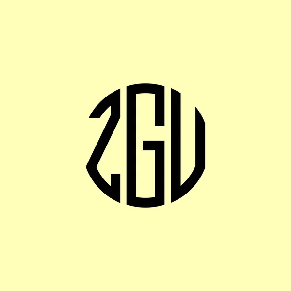Lettres Initiales Arrondies Créatives Logo Zgu Conviendra Pour Quelle Entreprise — Image vectorielle