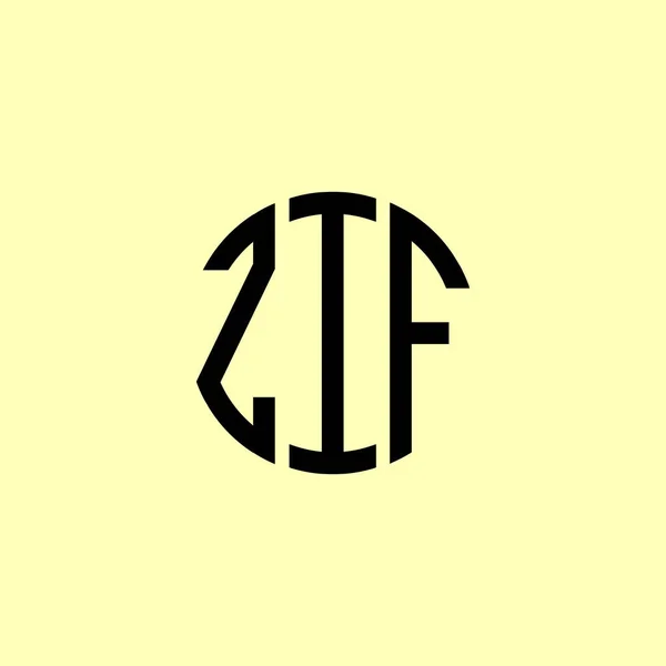 创用Rounded Initial Letters Zif Logo 这将是合适的哪家公司或品牌开始这些初始的 — 图库矢量图片