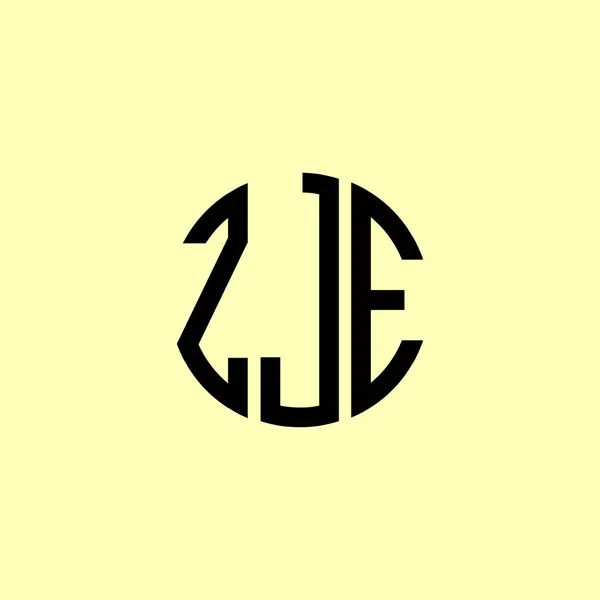 Cartas Iniciais Arredondadas Criativas Zje Logo Será Apropriado Para Qual —  Vetores de Stock