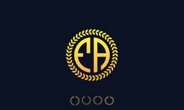 Organizasyon Yuvarlak Baş harfler FA logosu. Vektör illüstrasyonu