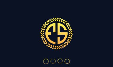 Organizasyon Yuvarlak Baş harfler FS logosu. Vektör illüstrasyonu