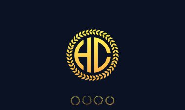 Organizasyon Yuvarlak Harfler HC logosu. Vektör illüstrasyonu
