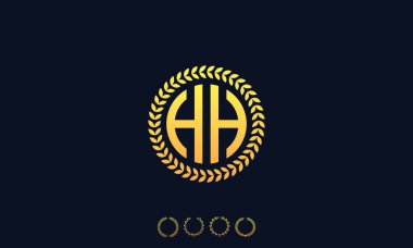 Organizasyon Yuvarlak Harfler HH logosu. Vektör illüstrasyonu