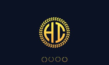 Organizasyon Yuvarlak Harfler HI logosu. Vektör illüstrasyonu