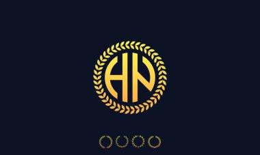 Organizasyon Yuvarlak Harfler HN logosu. Vektör illüstrasyonu