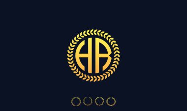 Organizasyon Yuvarlak Harfler HR logosu. Vektör illüstrasyonu