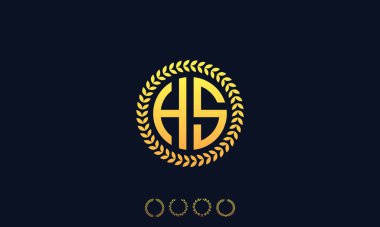 Organizasyon Yuvarlak Baş harfler HS logosu. Vektör illüstrasyonu