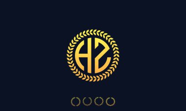 Organizasyon Yuvarlak Harfler HZ logosu. Vektör illüstrasyonu