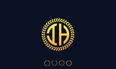 Organizasyon, IH logosunun ilk harflerini yuvarladı. Vektör illüstrasyonu