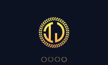 Organizasyon Yuvarlak Harfler IJ logosu. Vektör illüstrasyonu