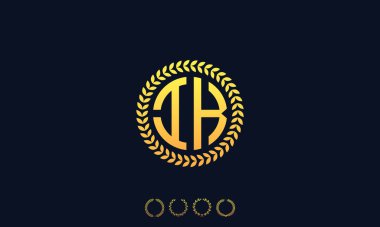 Organizasyon Yuvarlak Baş harfler IK logosu. Vektör illüstrasyonu