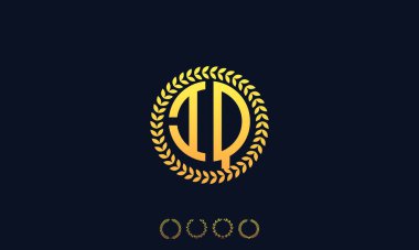Organizasyon Harflerin Baş harflerinin IQ logosunu yuvarladı. Vektör illüstrasyonu
