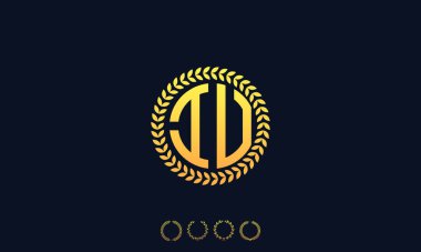 Organizasyon Yuvarlak Harfler IU logosu. Vektör illüstrasyonu