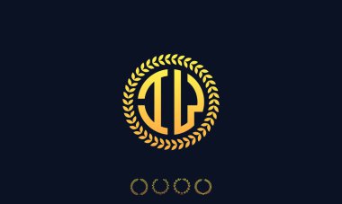 Organizasyon Yuvarlak Harfler IW logosu. Vektör illüstrasyonu