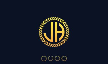 Organizasyon Yuvarlak Baş harfler JH logosu. Vektör illüstrasyonu