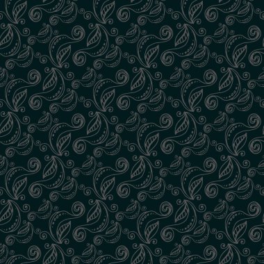 Ürkütücü Yapraklar Kusursuz Desen Tasarımı. Vektör İllüstrasyonu.